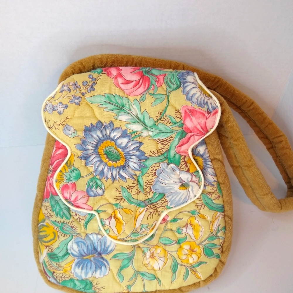 Vintage Carpet Bags Of America Floral Pattern Shoulder Purse